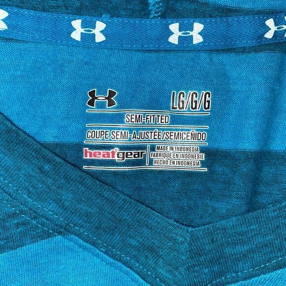 Under armour semi fitted Longsleeve striped hoodie women sz L - Picture 11 of 11